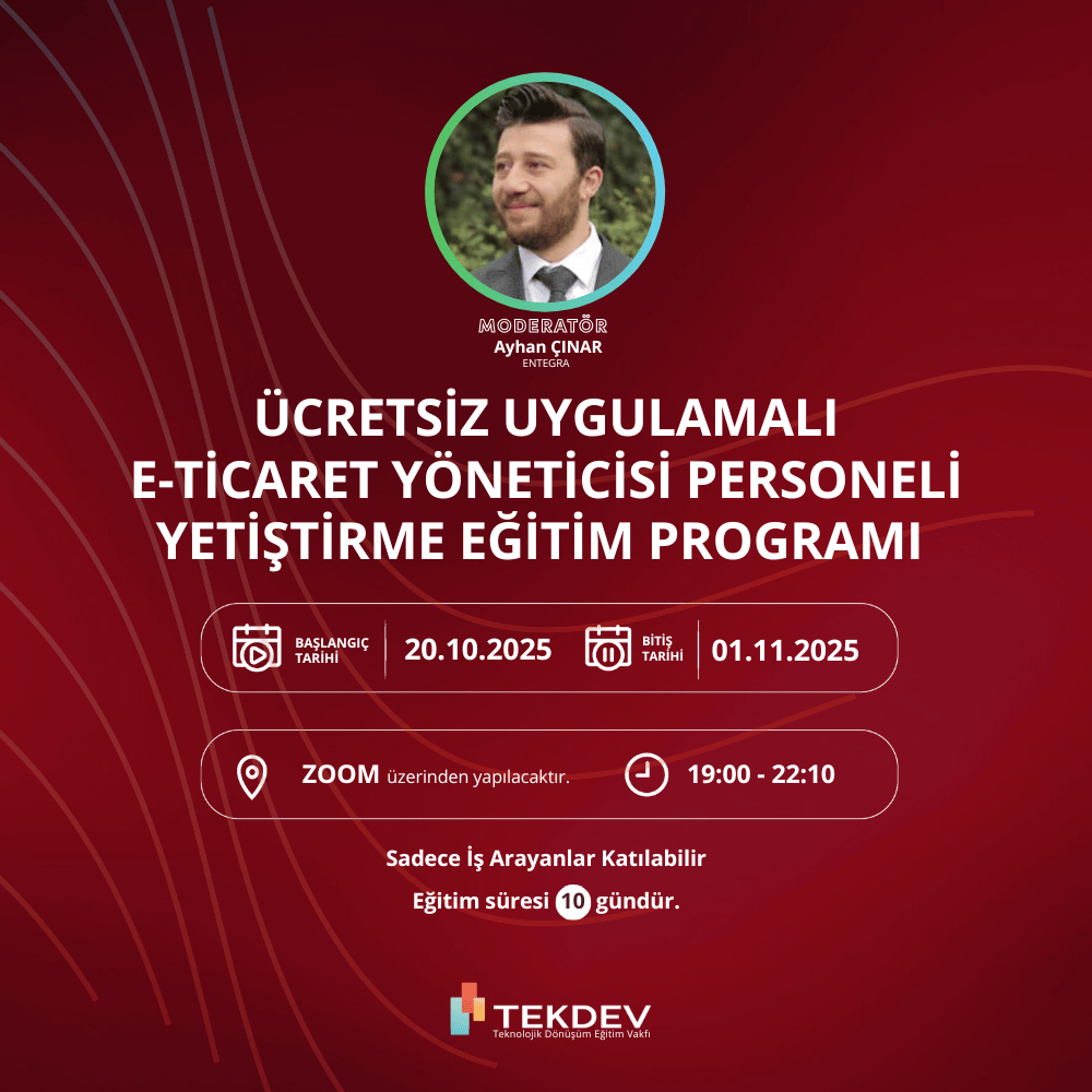 Akşam Programı - Ücretsiz Sertifikalı E-ticaret Yöneticisi Eğitim Programı