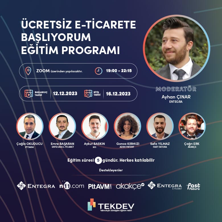 Akşam Programı - Ücretsiz Sertifikalı E-ticaret'e Başlangıç Eğitim Programı