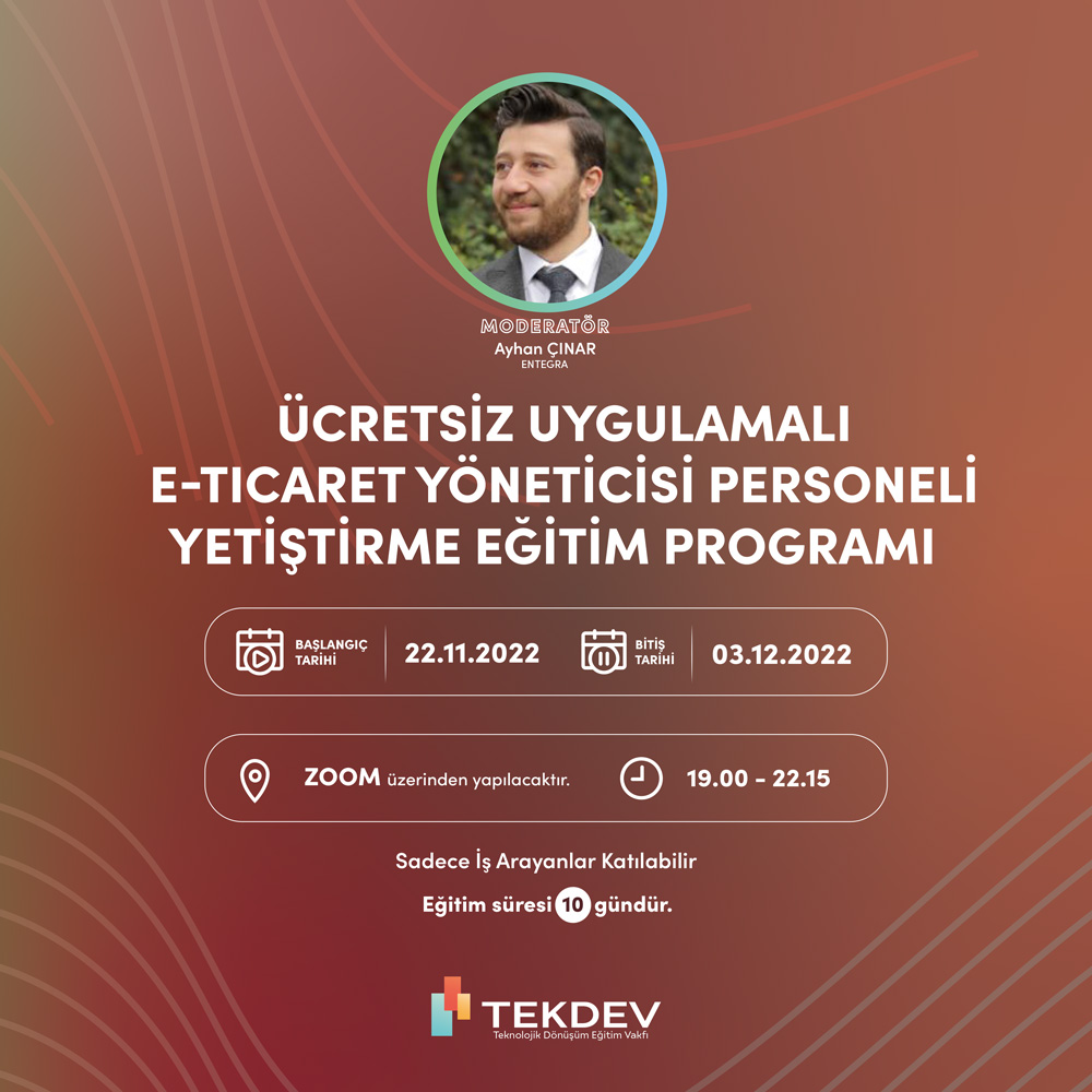 Akşam Programı - Ücretsiz Sertifikalı E-ticaret Yöneticisi Eğitim Programı